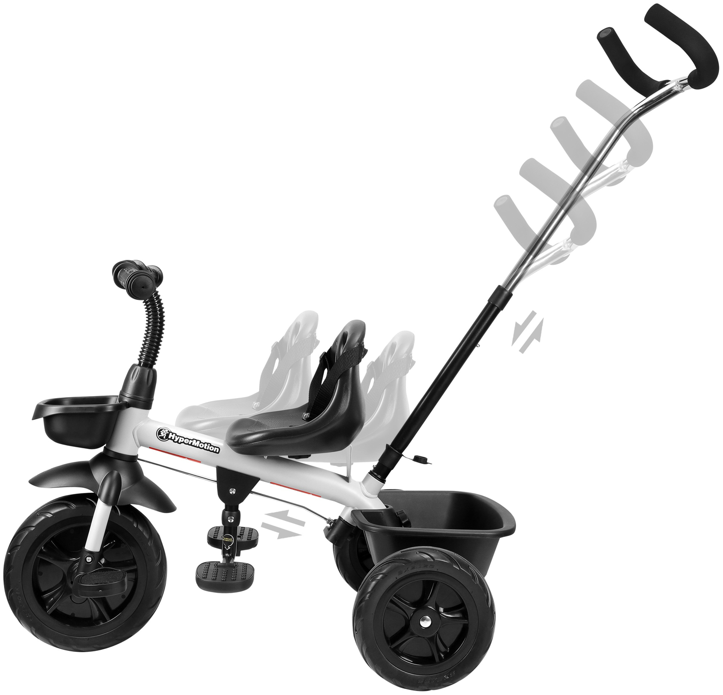 HyperMotion TOBI VECTOR tricikl - trajno napumpani kotači + potiskivač. Boja: svijetlo siva.