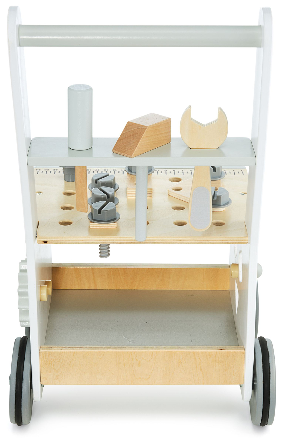 Drvena hodalica 3u1, guralica + radionica - 47 elemenata