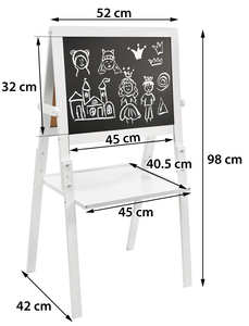 Dvostrana edukativna ploča: magnetna i kreda - suhobrisanje, drvena, dječja, sklopiva