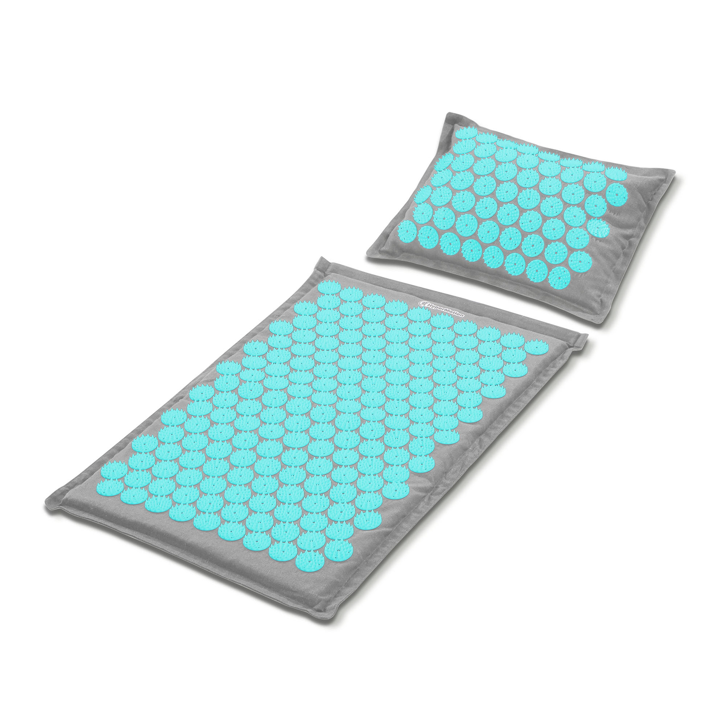 EKO lanena prostirka za akupresuru s kokosovim vlaknima i jastukom od heljde – 68 cm HyperMotion sivo-mentaste boje