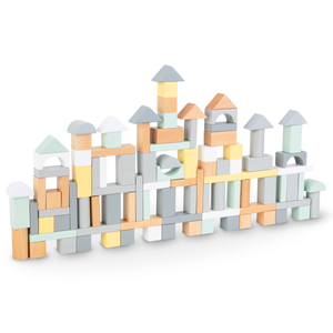 Pastelne drvene kocke - set od 100 XL komada