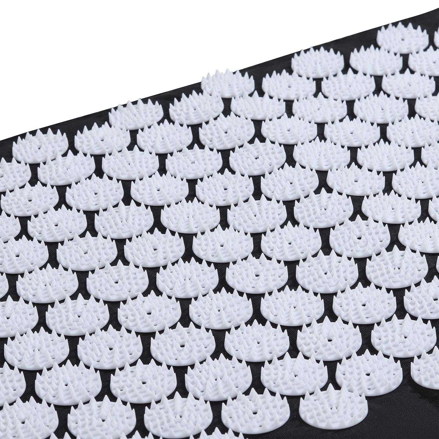 Velika akupresurna prostirka s jastukom i navlakom - 130 cm HyperMotion crno-bijela