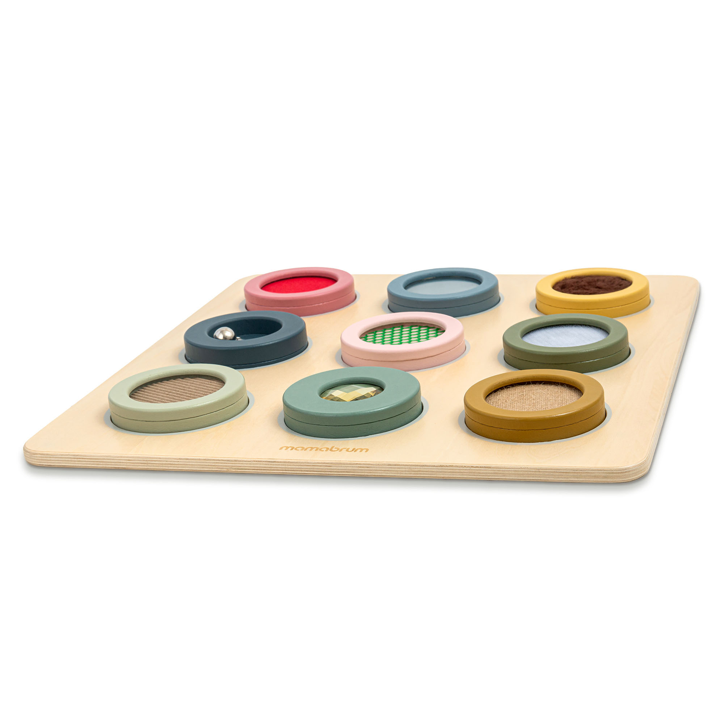 Drvena Montessori senzorna ploča – 9 tekstura za otkrivanje i razvoj osjeta dodira