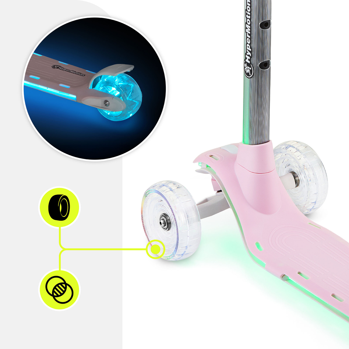 HyperMotion BECKY balansni skuter - RGB LED osvjetljenje, roza