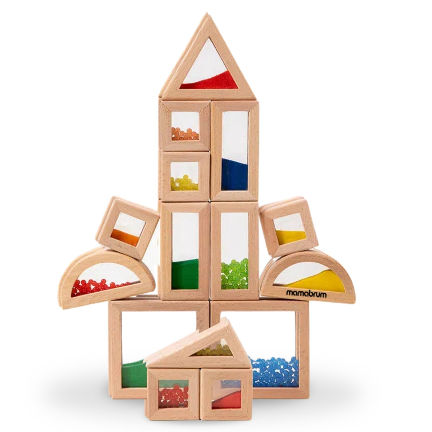 Set drvenih senzornih blokova s raznim punjenjem - 15 dijelova