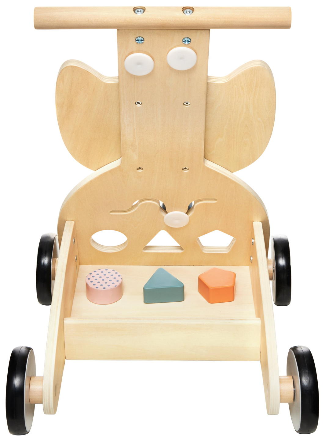 Drvena, multifunkcionalna hodalica - guralica - kolica s kockama - Sova