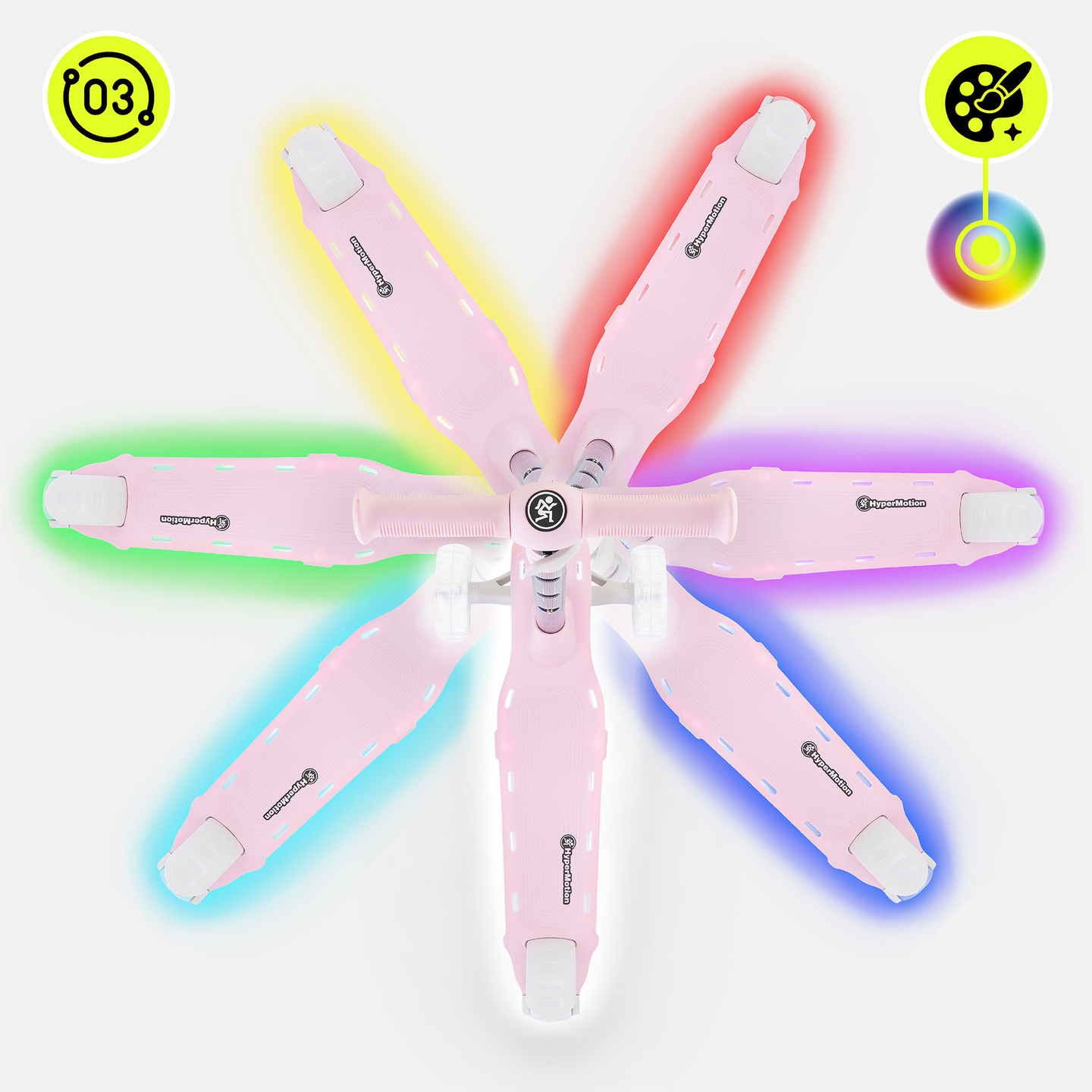 HyperMotion BECKY balansni skuter - RGB LED osvjetljenje, roza