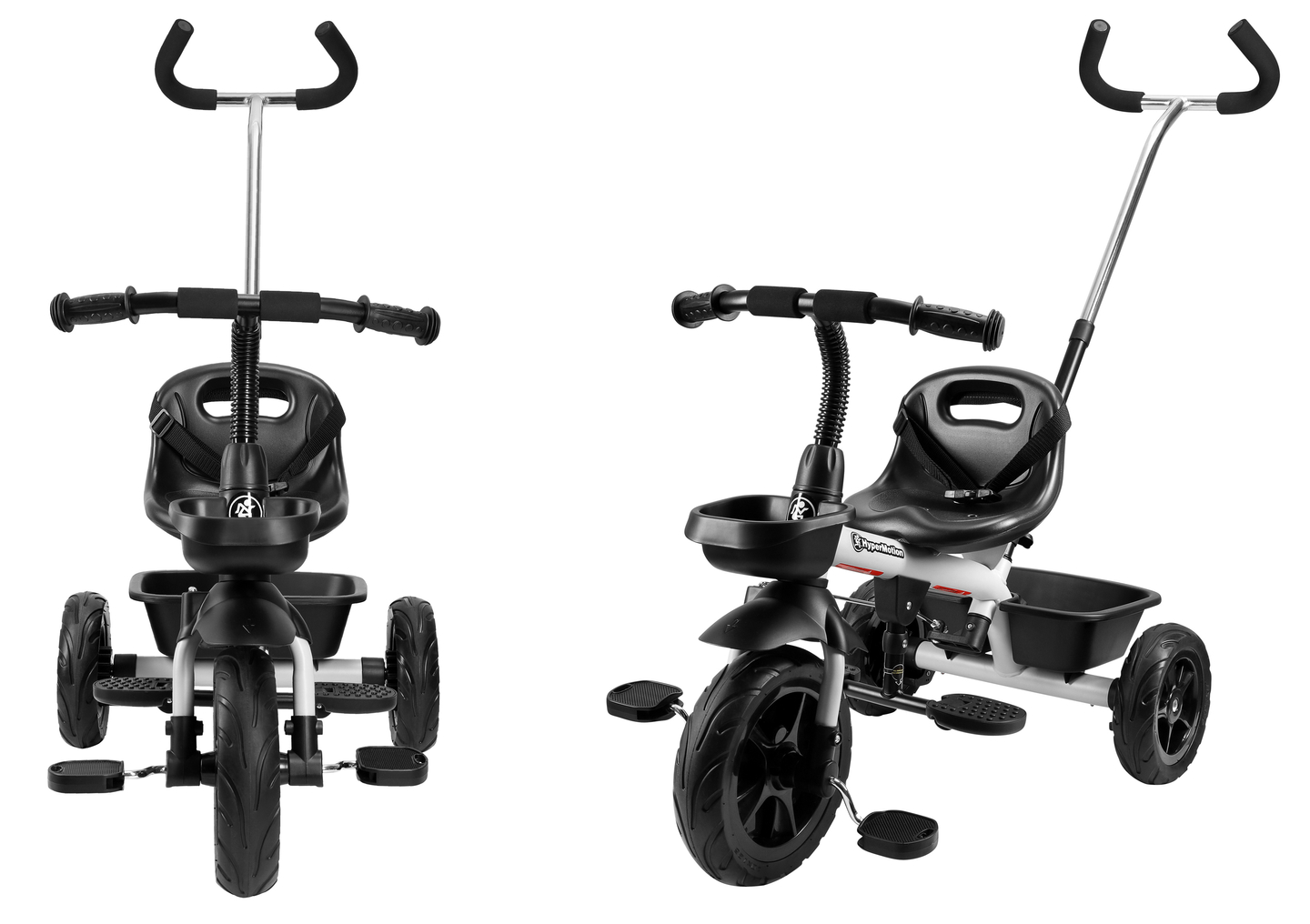 HyperMotion TOBI VECTOR tricikl - trajno napumpani kotači + potiskivač. Boja: svijetlo siva.