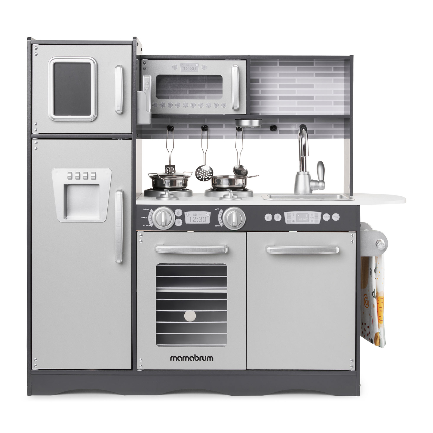 XXL drvena kuhinja s LED rasvjetom, pregačom i priborom