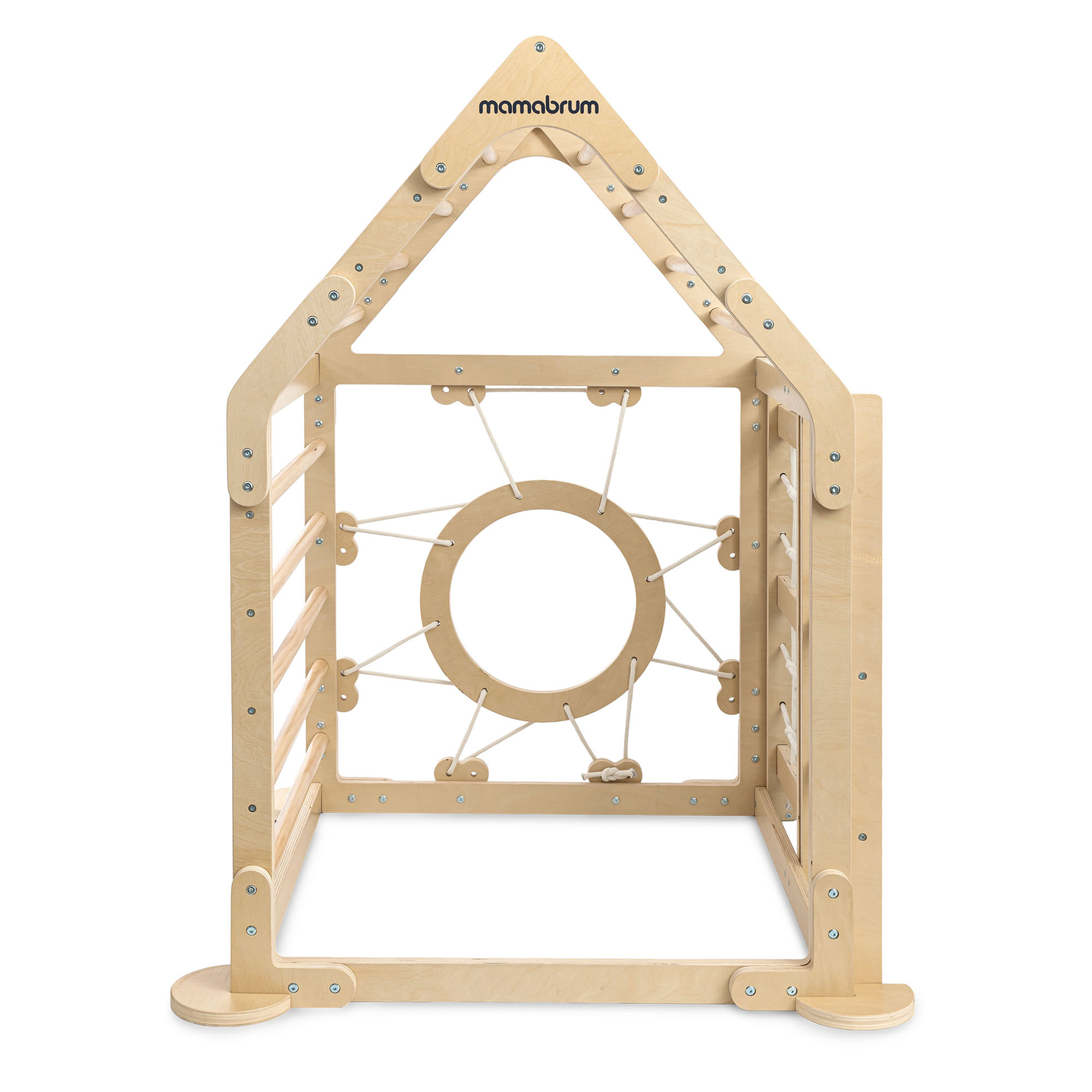 Drveno unutarnje igralište za djecu - kućica s ljestvama i toboganom