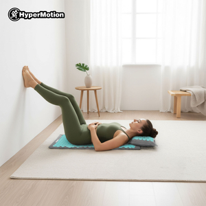 EKO lanena prostirka za akupresuru s kokosovim vlaknima i jastukom od heljde – 68 cm HyperMotion sivo-mentaste boje