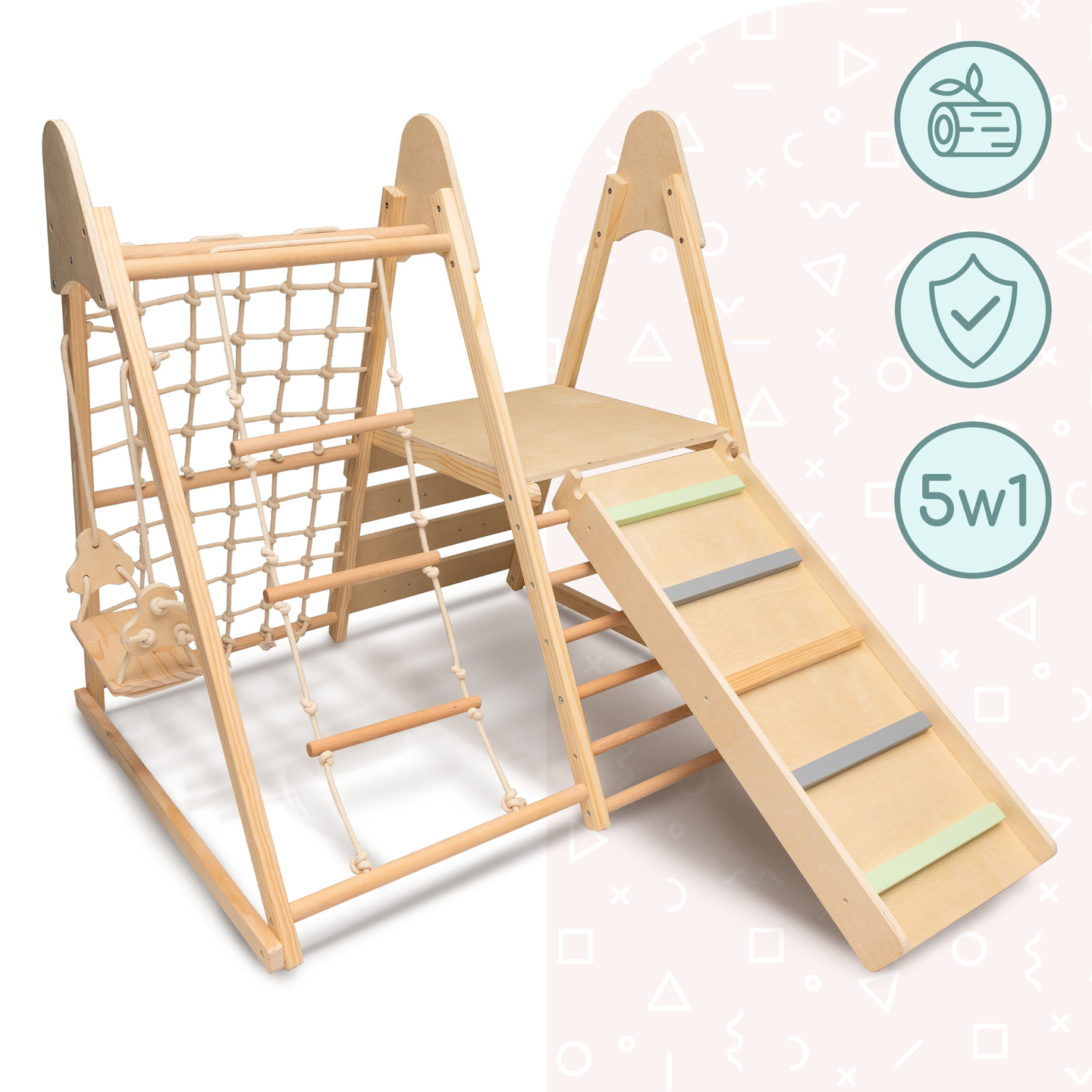 Drveno kućno igralište XL 5u1