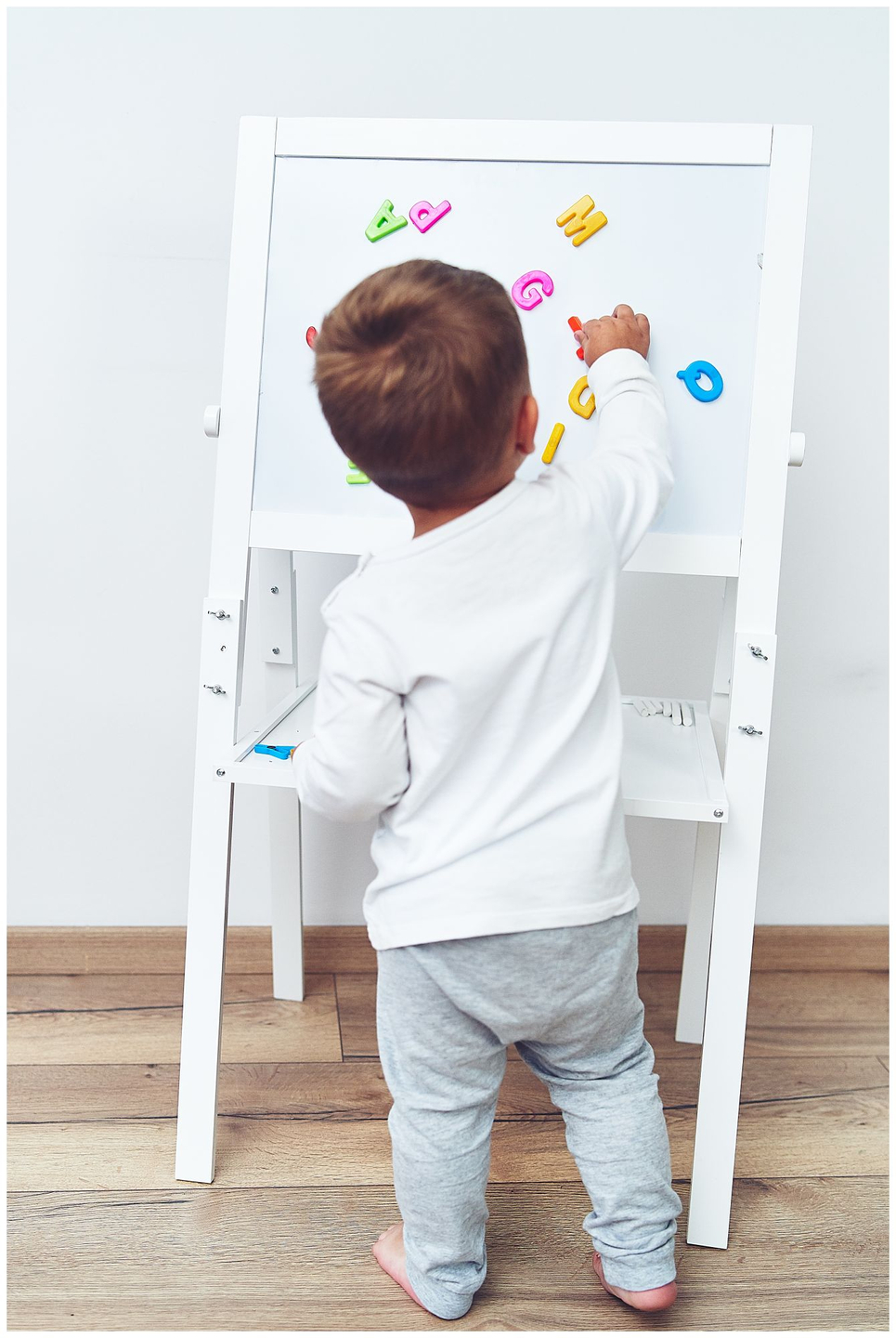 Dvostrana edukativna ploča: magnetna i kreda - suhobrisanje, drvena, dječja, sklopiva