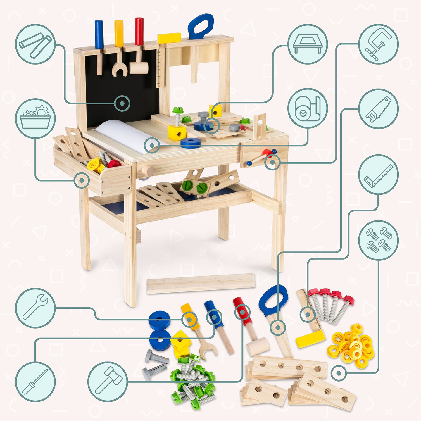 XXL drveni DIY set - 75 elemenata