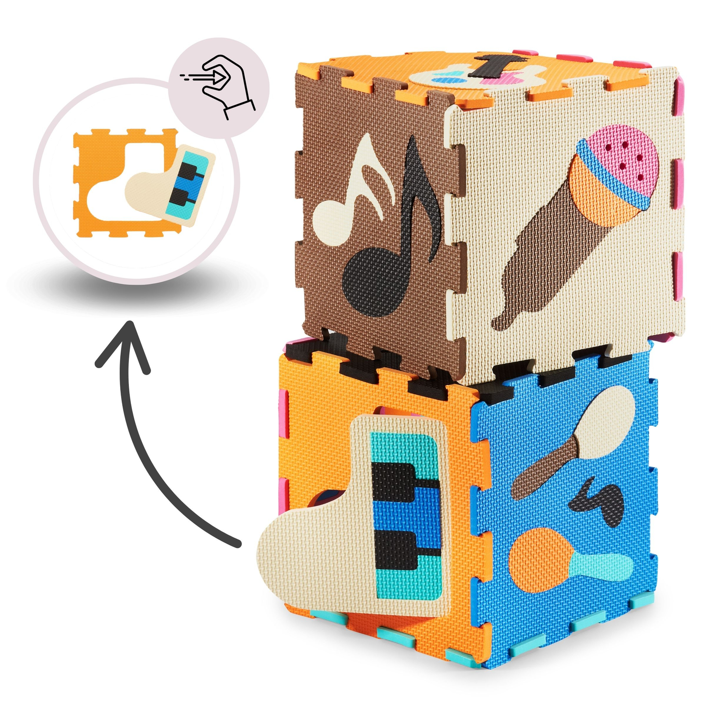 Edukativna puzzle od pjene 90 x 90 x 1 cm - EVA pjena - uzorak: instrumenti