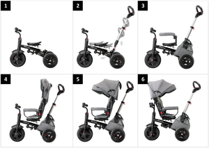 Tobi Velar tricikl + kišna navlaka - siva