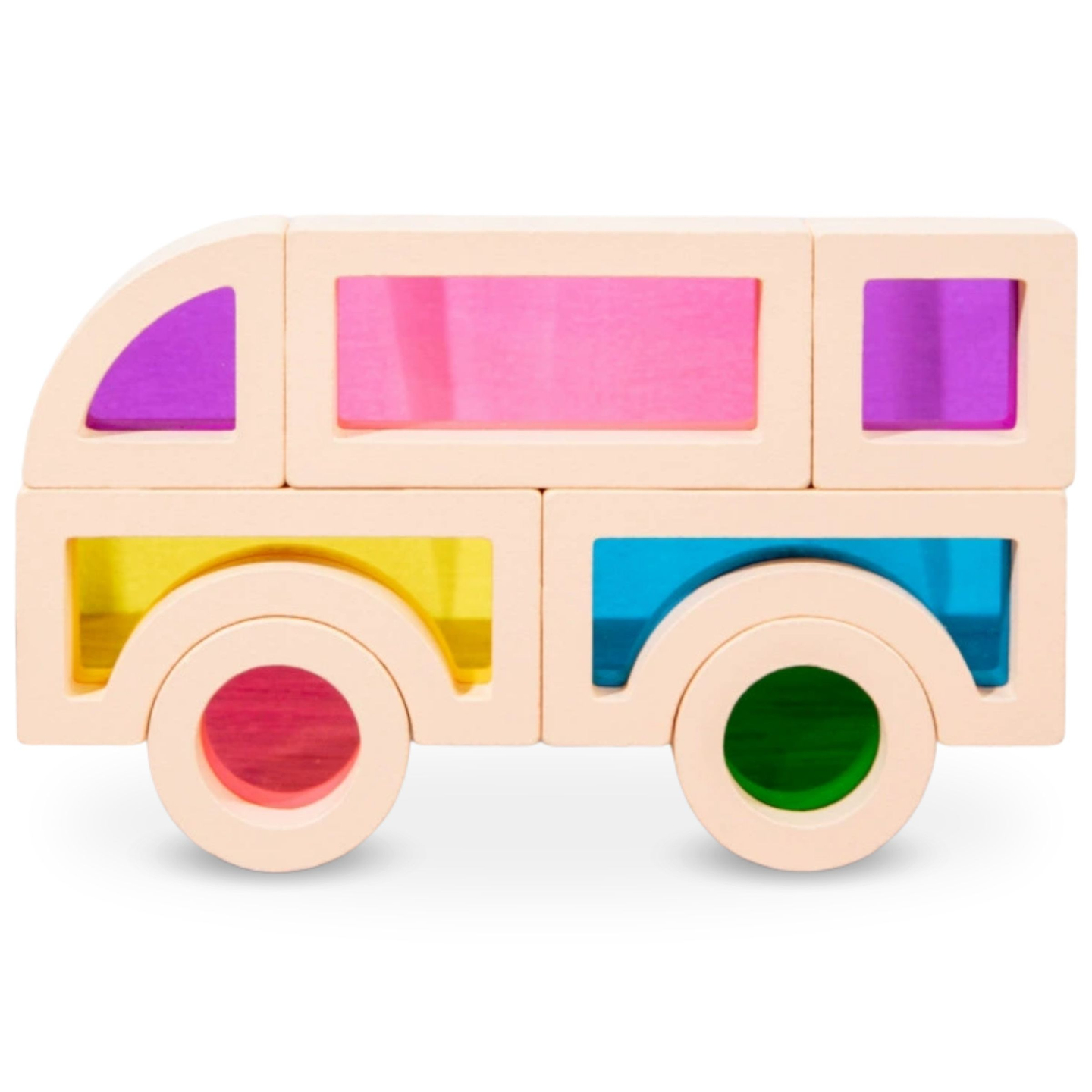 Drveni blokovi u duginim bojama - 25 komada