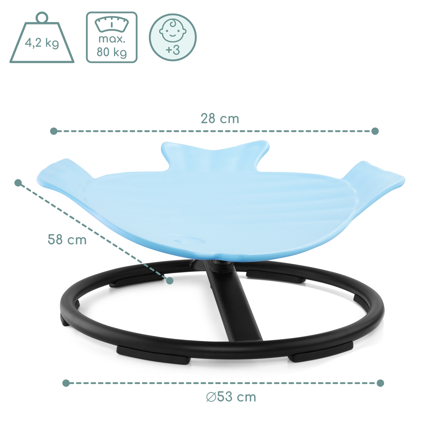 Mini vrtuljak za djecu Riba - plava