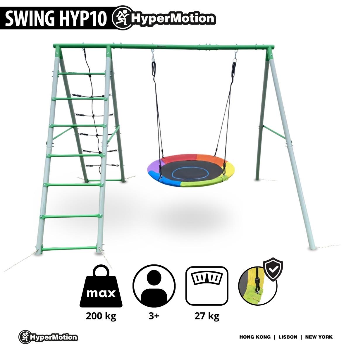 XL vrtno igralište za djecu s ljuljačkom gnijezdo roda, ljestvama i mrežom za penjanje