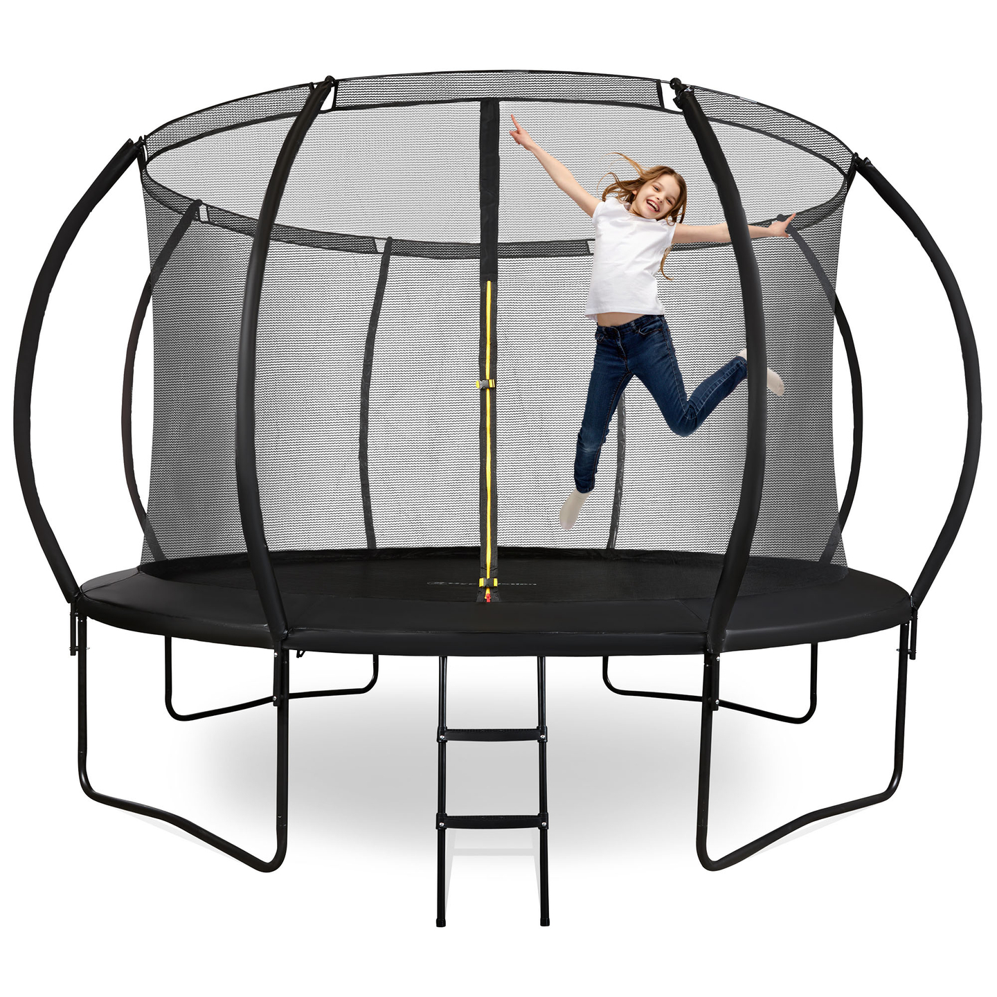 XXL vrtni trampolin za djecu HyperMotion - 366 cm 12FT - s ljestvama i unutarnjom mrežom - za dom i vrt - 150 kg max