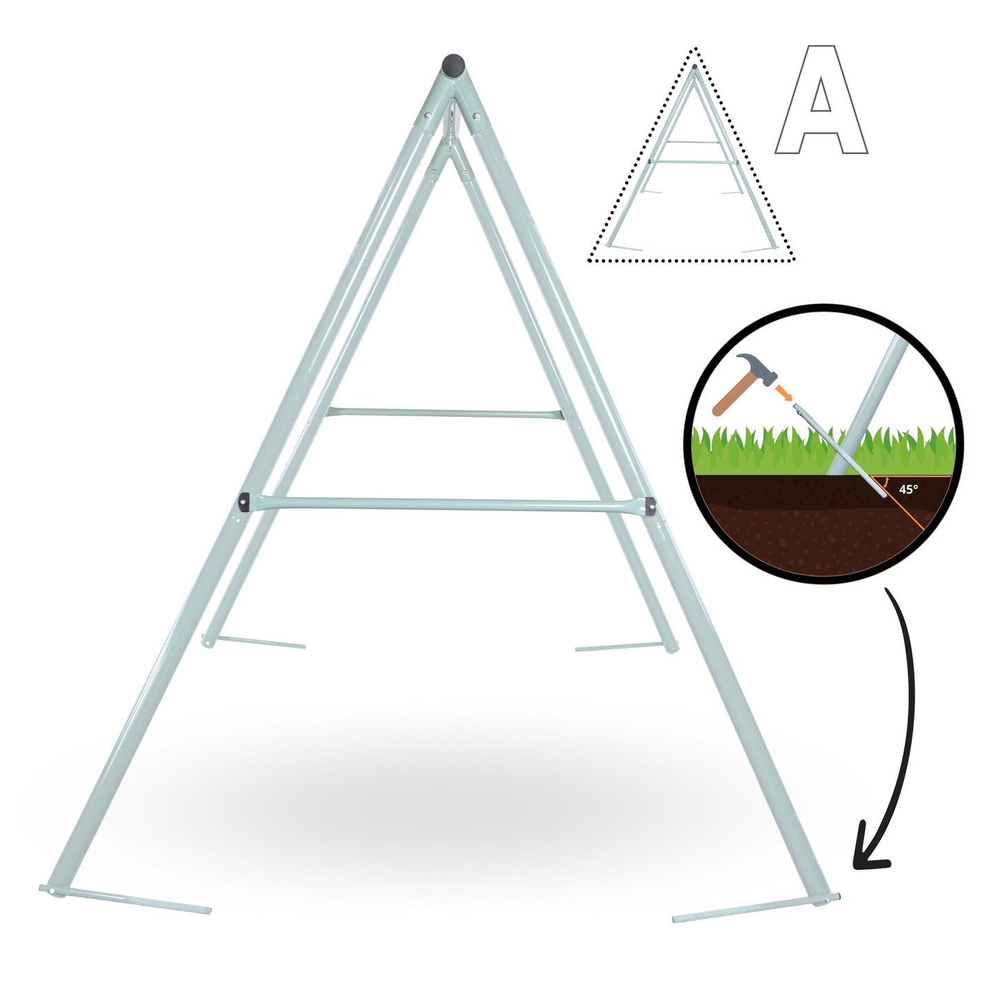Vrtna ljuljačka tipa rodino gnijezdo sa okvirom i užadima
