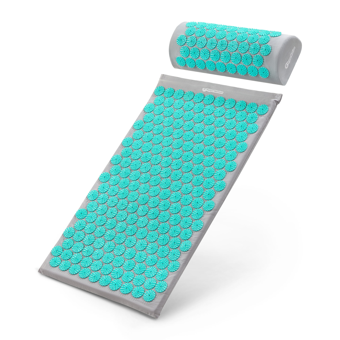 Prostirka za akupresuru s jastukom i navlakom - 72 cm HyperMotion sivo-menta
