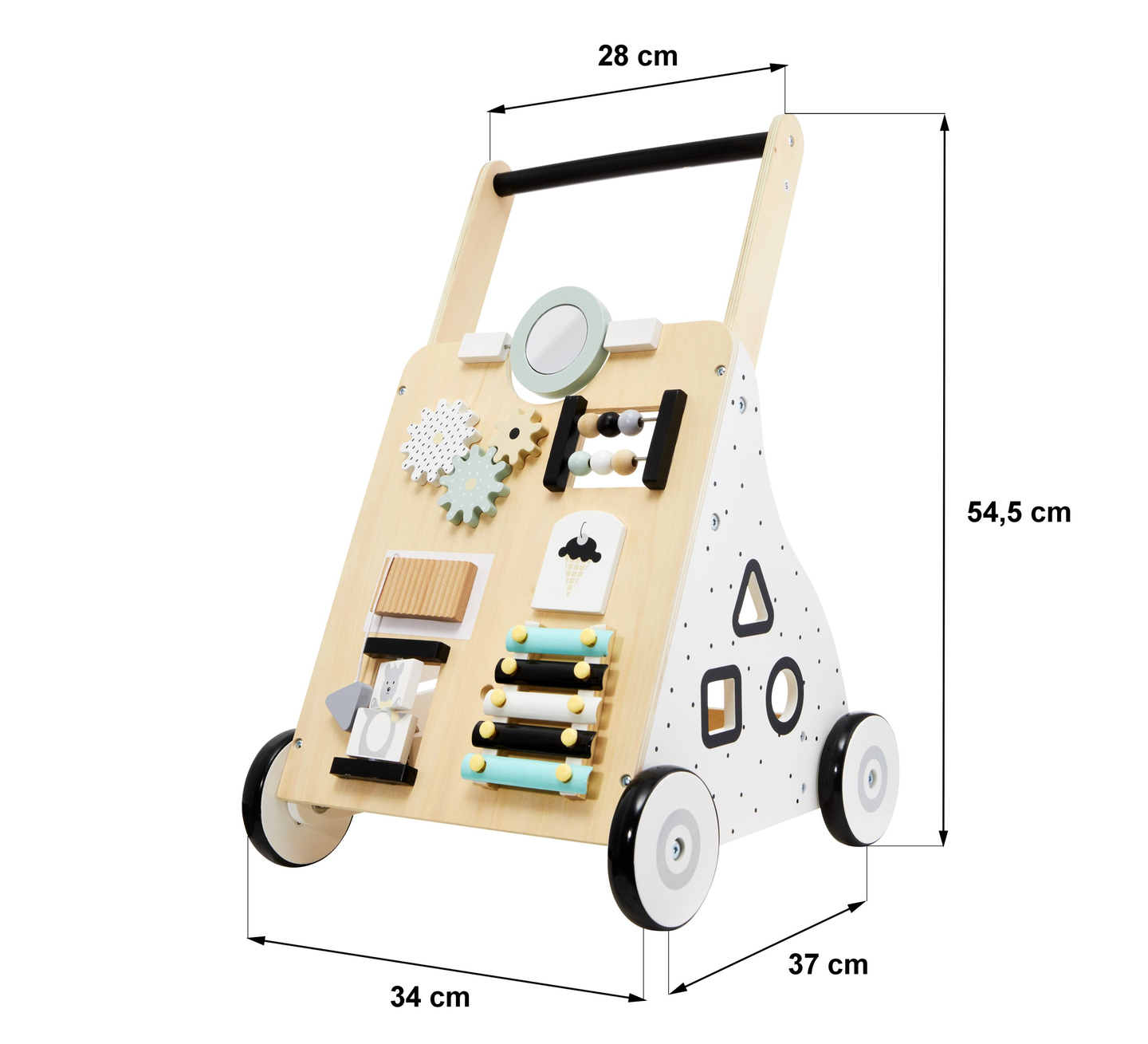 Drvena, edukativna hodalica/guralica za djecu - manipulativna ploča