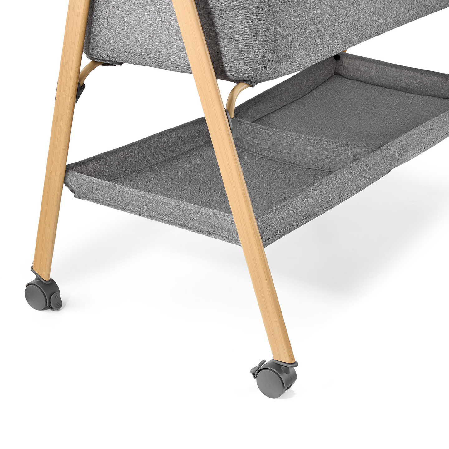 Dječji krevetić, samostojeći, putni krevetić, kolijevka s madracem - sivi