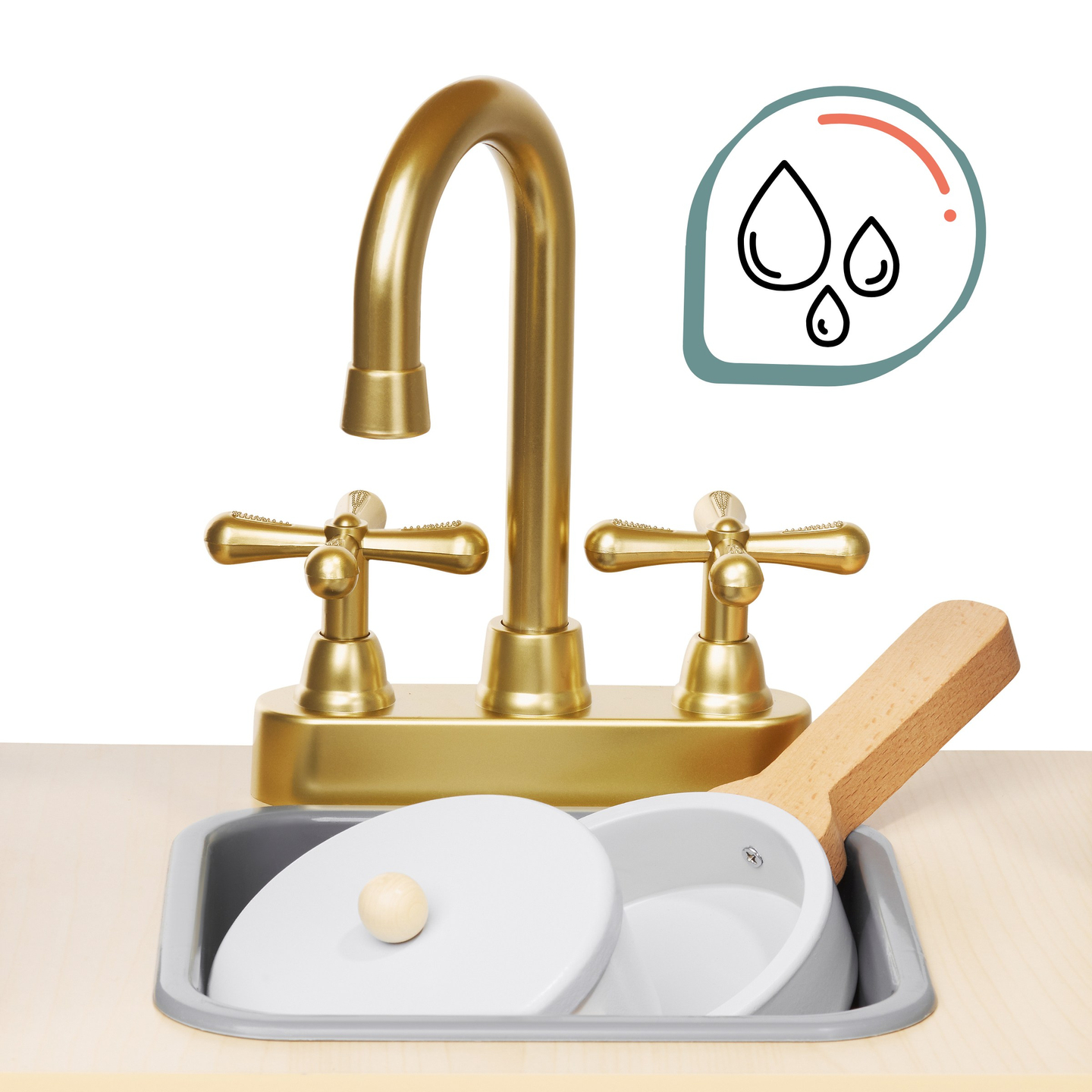 Drvena, interaktivna XXXL kuhinja s LED rasvjetom, napom i priborom