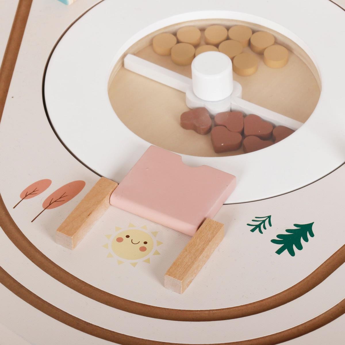 10-u-1 drveni edukativni stol sa životinjama i vlakićem