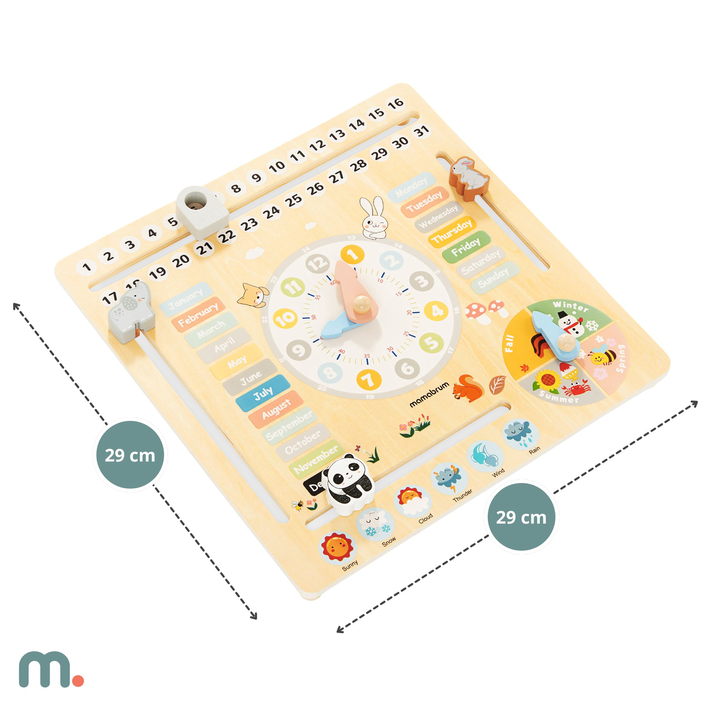 Drveni dječji kalendar 6u1