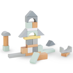 Pastelne drvene kocke - set od 100 XL komada