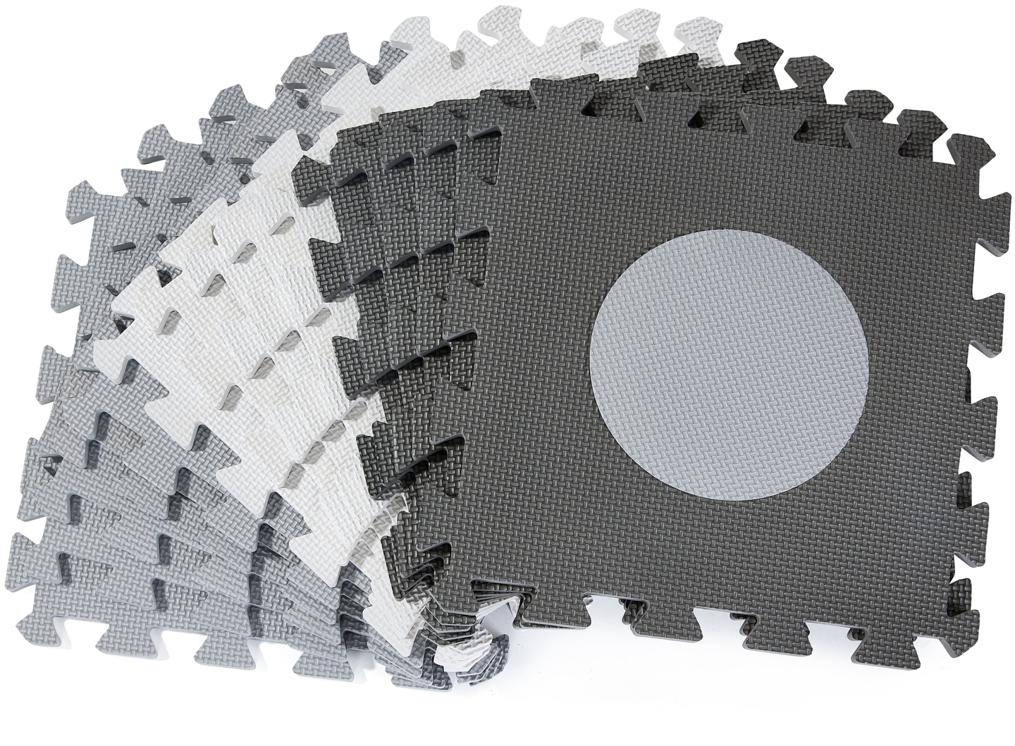 XL pjenasta puzzle podloga 150 x 150 x 1 cm s rubom - EVA pjena - siva