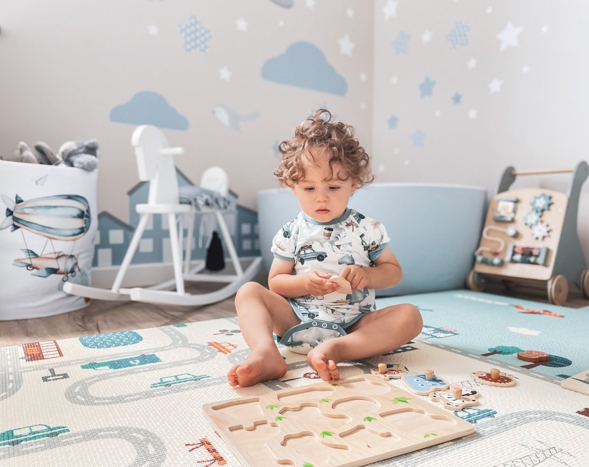 Dvostrana XXL pjenasta podloga - rola 2 CM (cestovna i cik-cak)