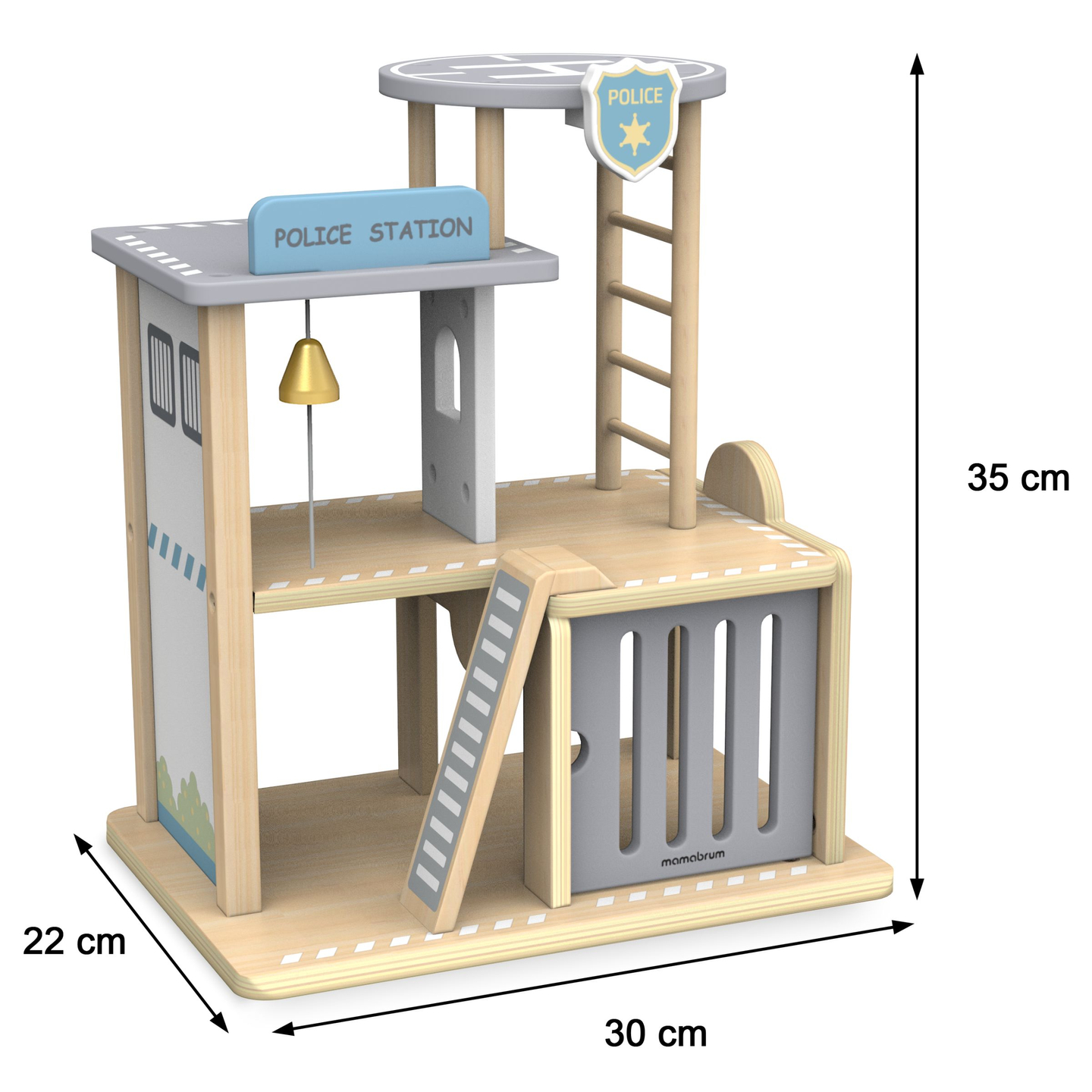 Drvena policijska postaja s dodacima
