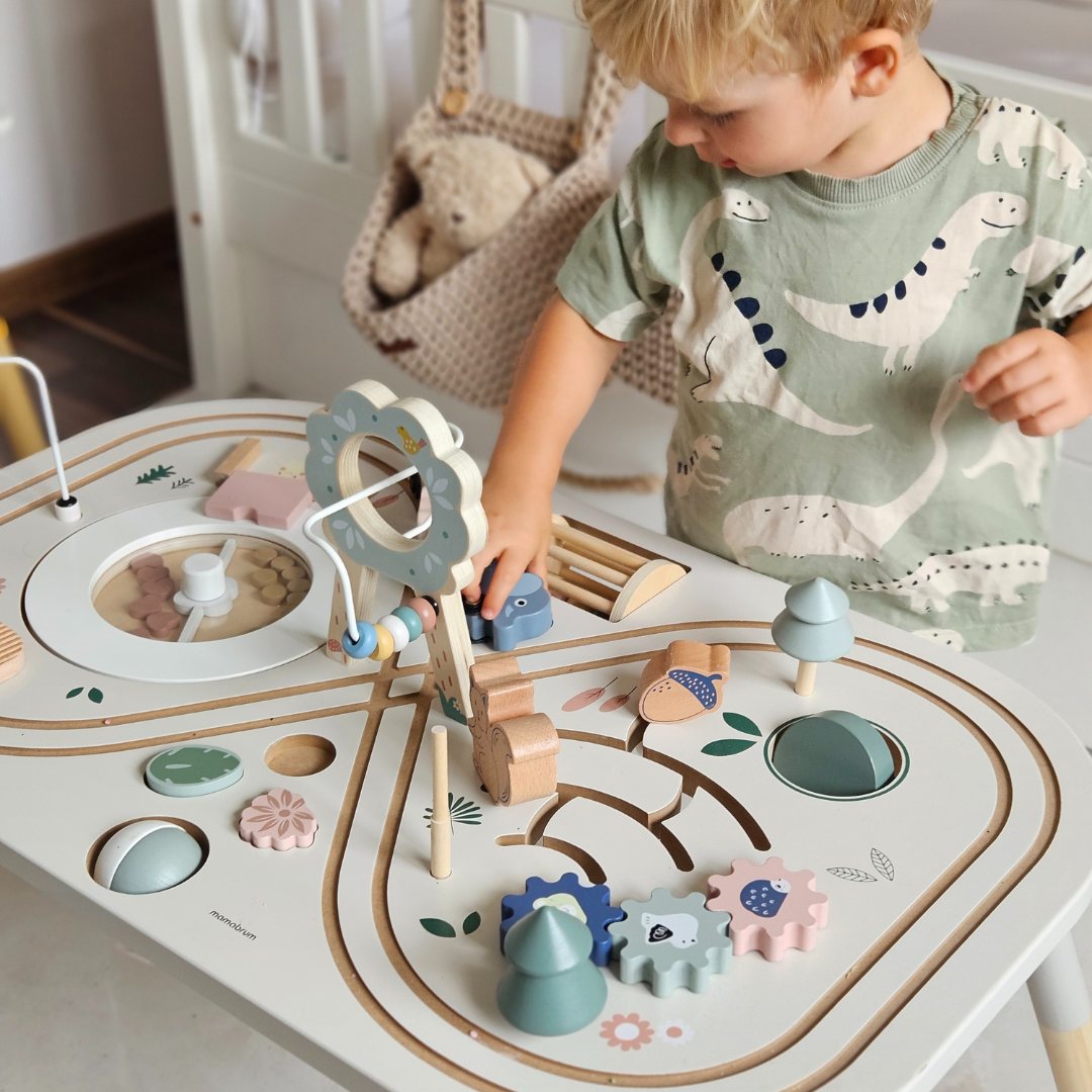 10-u-1 drveni edukativni stol sa životinjama i vlakićem