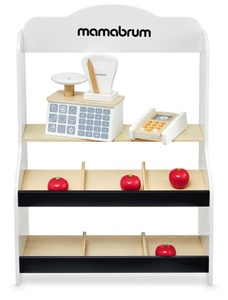 Mini market - trgovina s vagom, terminalom, platnom karticom i voćem