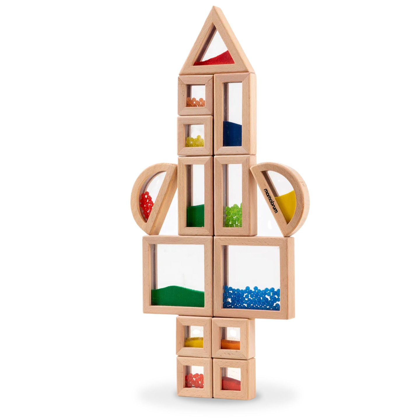 Set drvenih senzornih blokova s raznim punjenjem - 15 dijelova