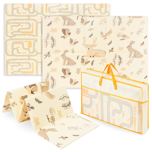 Dvostrana sklopiva pjenasta prostirka 180 x 120 x 1 cm - Magic Forest/Autumn Streets - boho