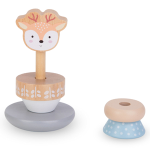 Set drvenih igračaka - šareni pleter, piramida jelena, sorter pingvin