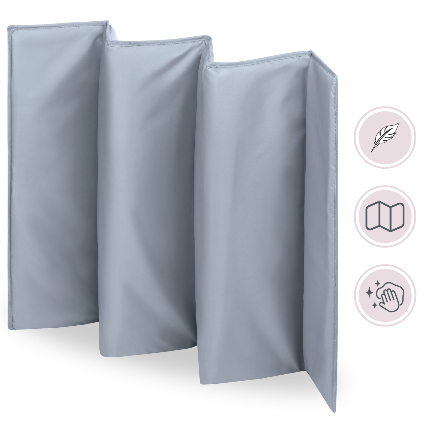 Putni krevetić / ogradica na 2 razine sa stolom za presvlačenje, krovom i madracem Happy Traveler BASIC PLUS - sivi