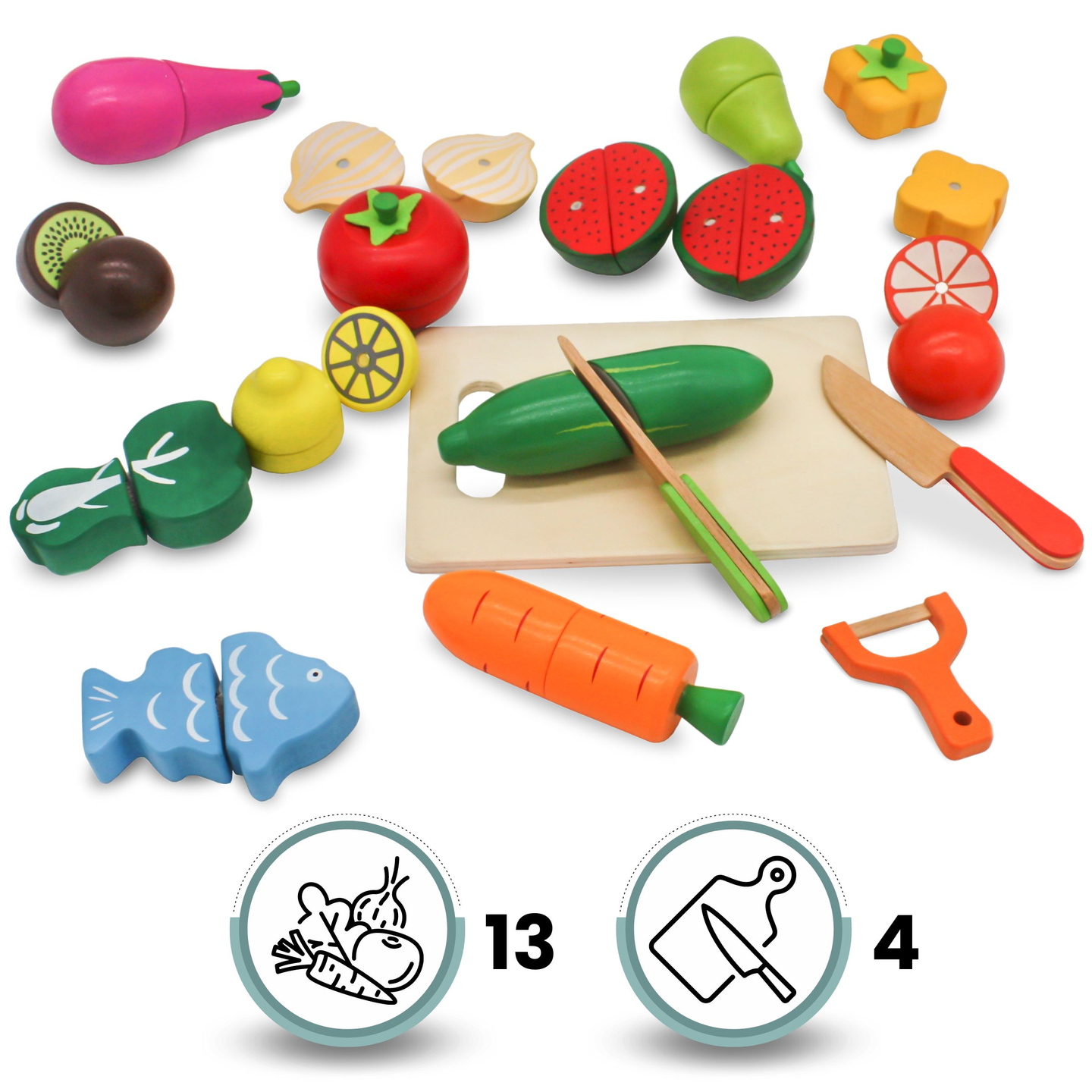 Drveno voće i povrće za rezanje