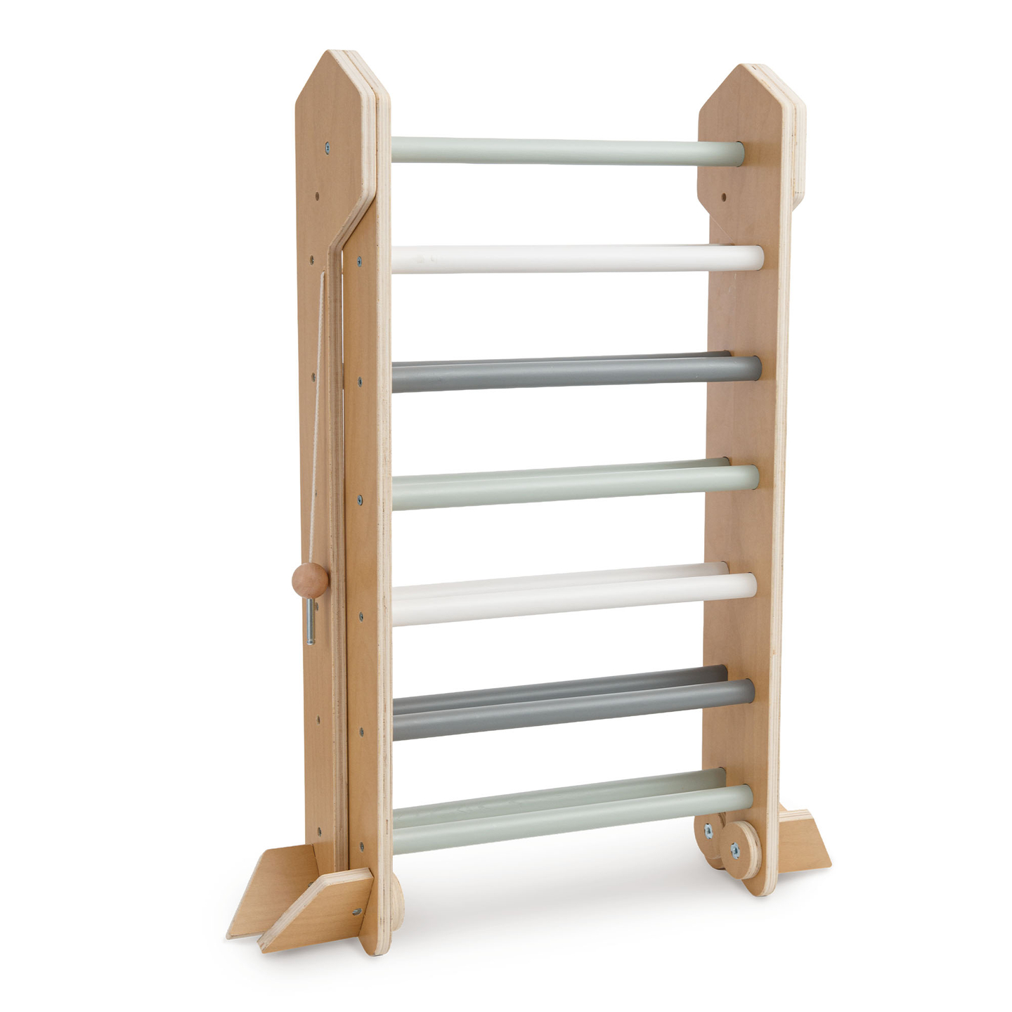 Drveno unutarnje igralište za djecu - zid za penjanje, tobogan, luk/ljuljačka za penjanje i Piklerov trokut