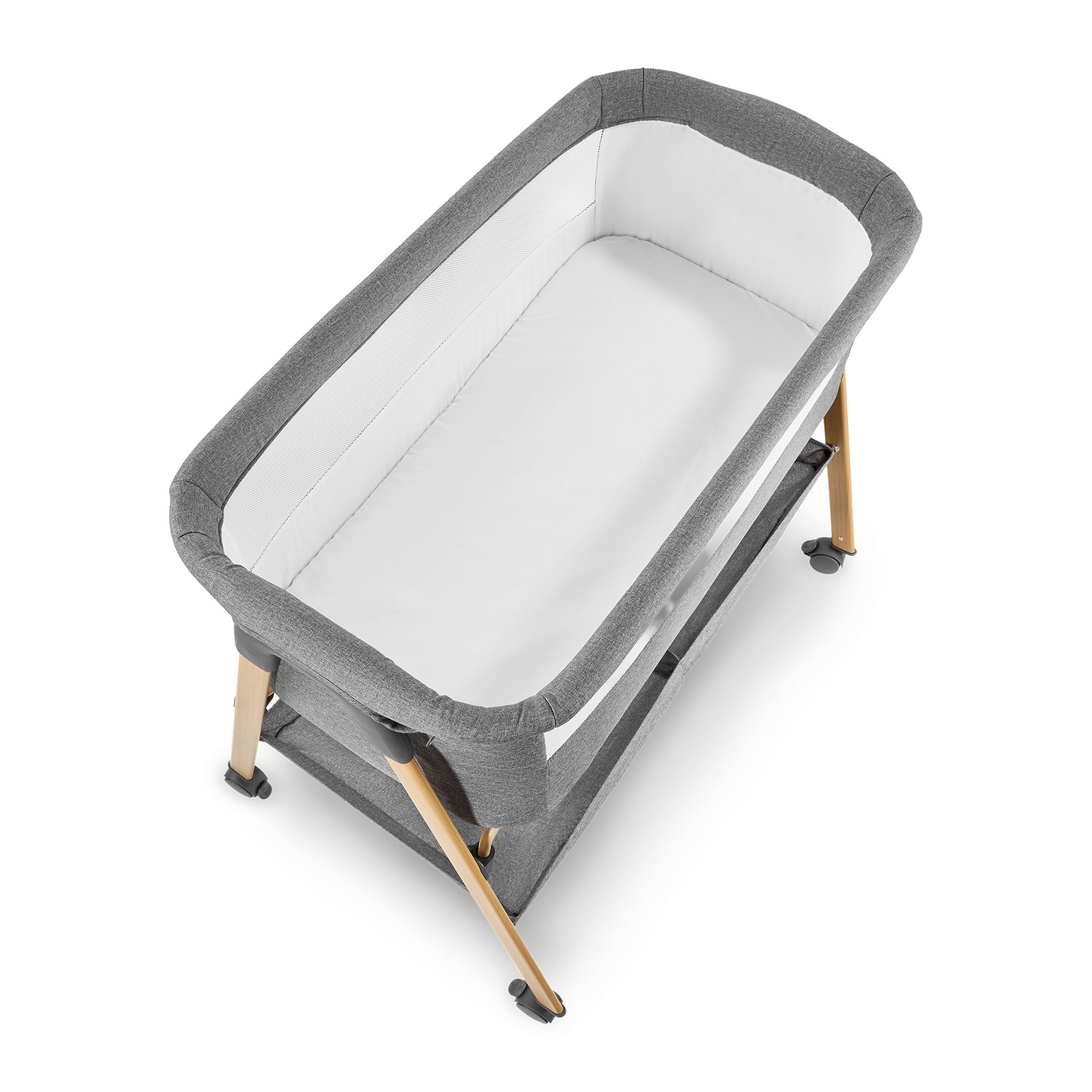 Dječji krevetić, samostojeći, putni krevetić, kolijevka s madracem - sivi