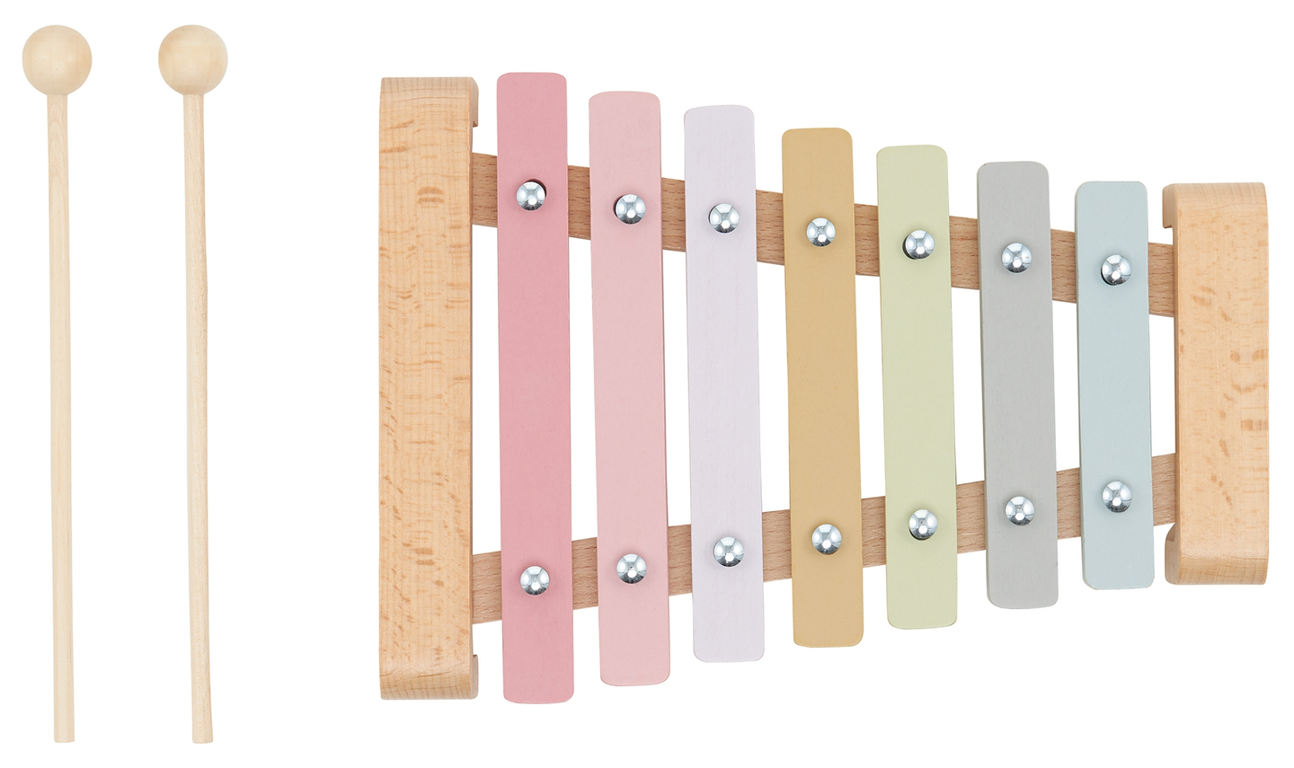 Drvene činele - ksilofon za djecu, duginih boja