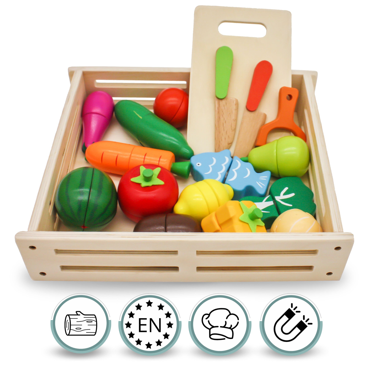 Drveno voće i povrće za rezanje