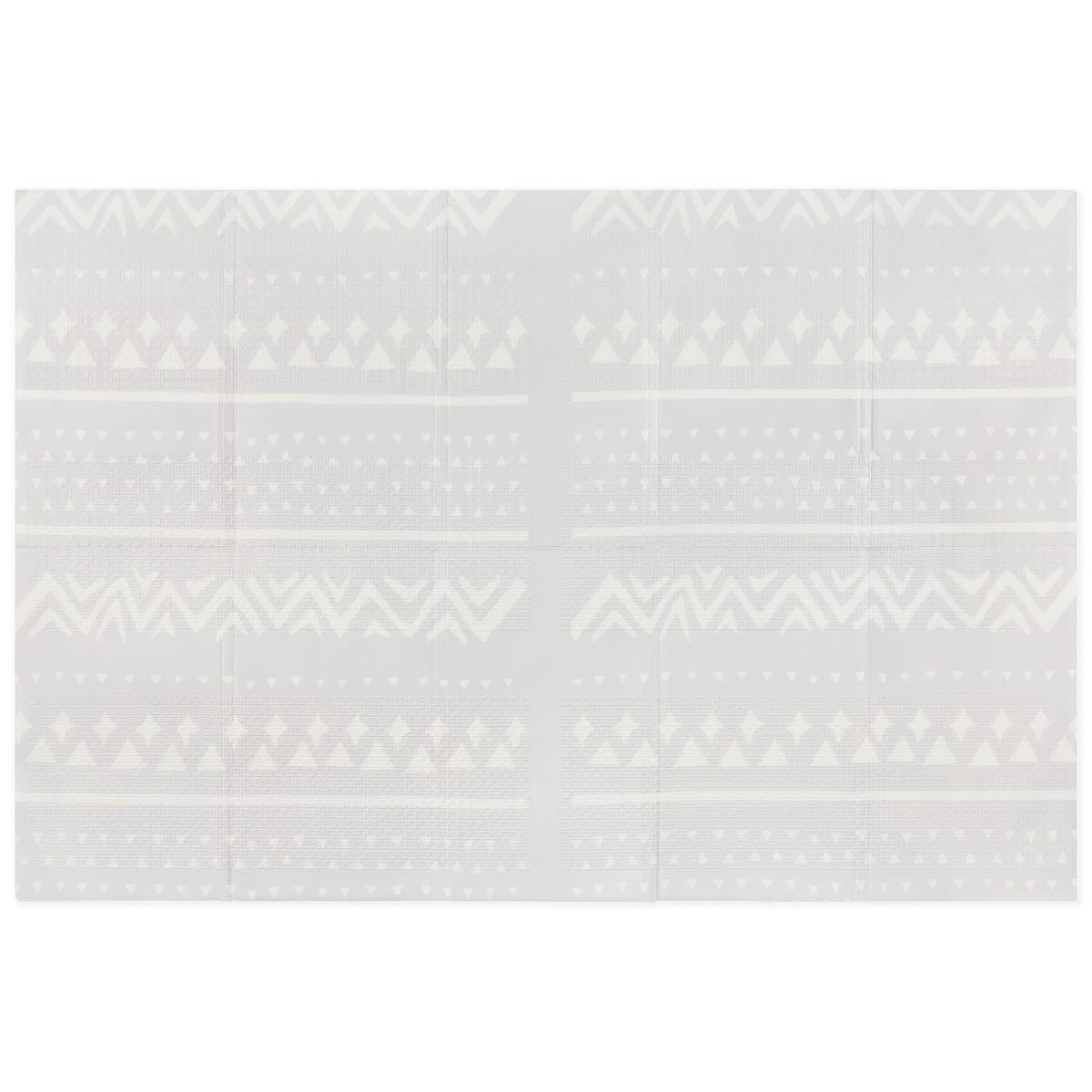 Dvostrana sklopiva pjenasta prostirka 180 x 120 x 1 cm - egzotični slonovi/jednobojna siva