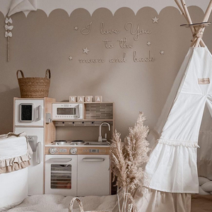 XXL drvena kuhinja s LED rasvjetom, pregačom i priborom