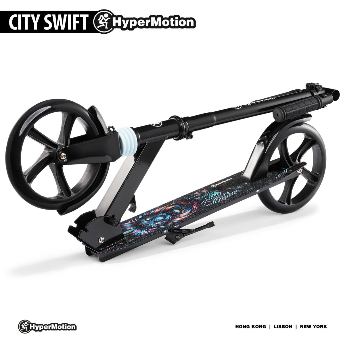 Skuter na dva kotača za tinejdžere i odrasle - s amortizerom - Hypermotion CITY SWIFT Digital lion - 100kg