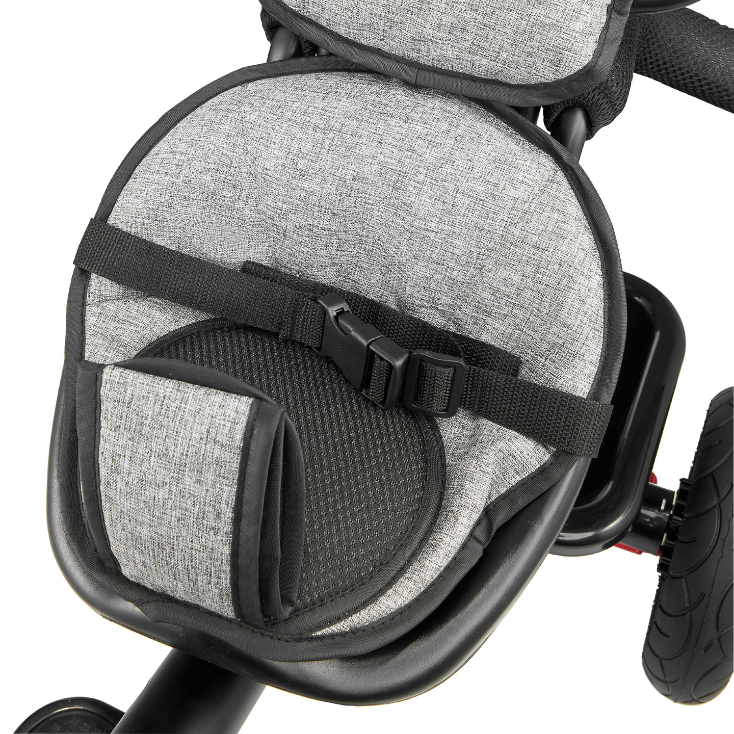 Tricikl za djecu 1-4 godine - TOBI FREY - siva boja - okretna - kotači na napuhavanje + guralica